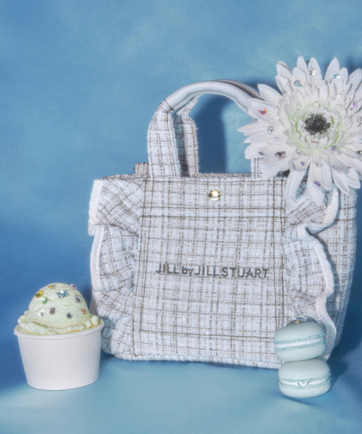 [預訂款] [請先向客服查詢日本庫存] JILL by JILL STUART- 經典波浪荷葉邊小巧粗花呢迷你兩用手提包（全4色） SG0094