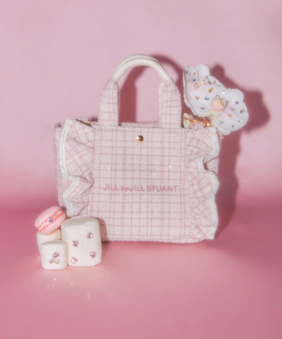 [預訂款] [請先向客服查詢日本庫存] JILL by JILL STUART- 經典波浪荷葉邊小巧粗花呢迷你兩用手提包（全4色） SG0094