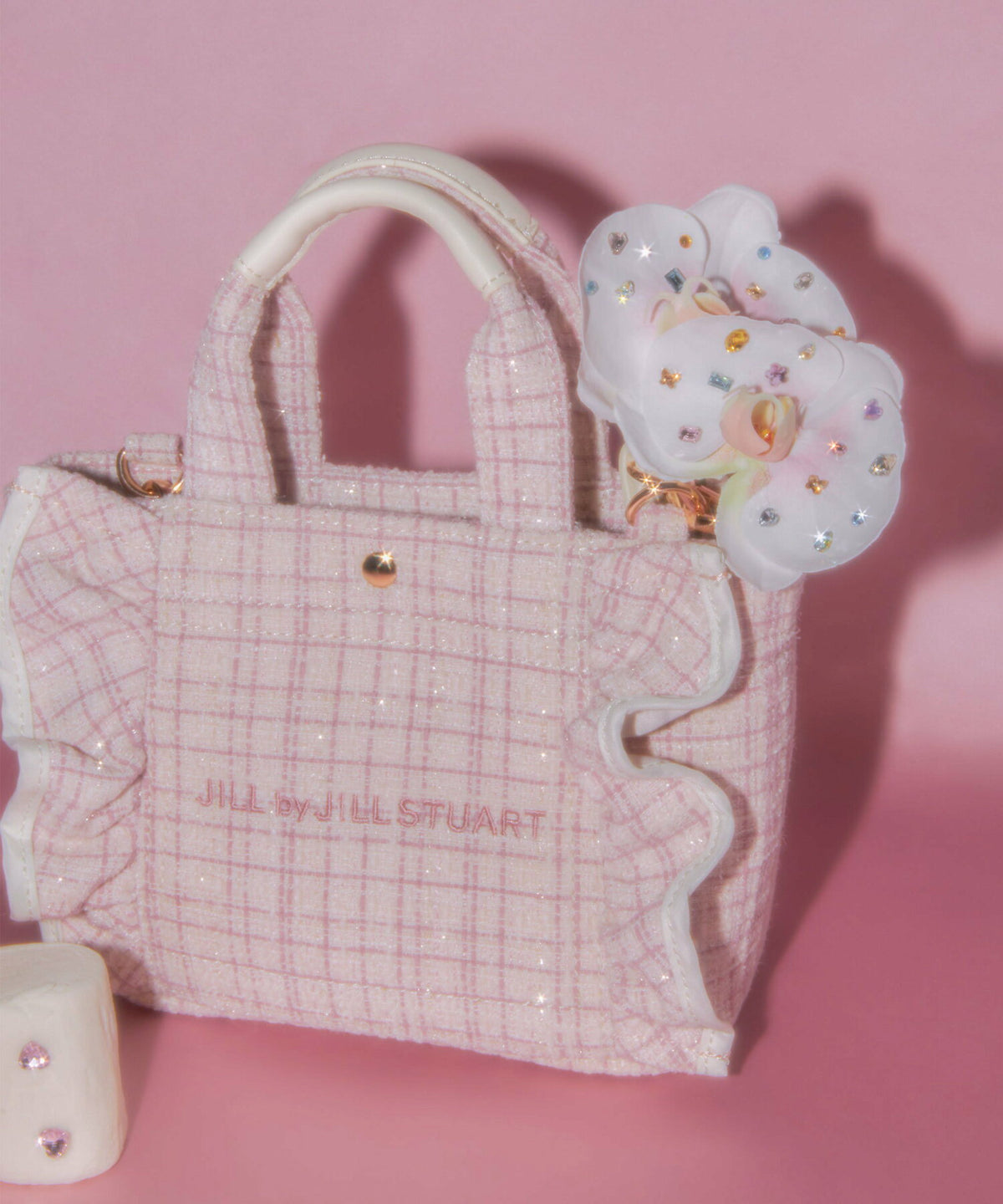[預訂款] [請先向客服查詢日本庫存] JILL by JILL STUART- 經典波浪荷葉邊小巧粗花呢迷你兩用手提包（全4色） SG0094
