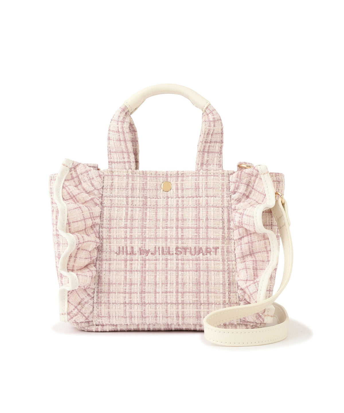 [預訂款] [請先向客服查詢日本庫存] JILL by JILL STUART- 經典波浪荷葉邊小巧粗花呢迷你兩用手提包（全4色） SG0094