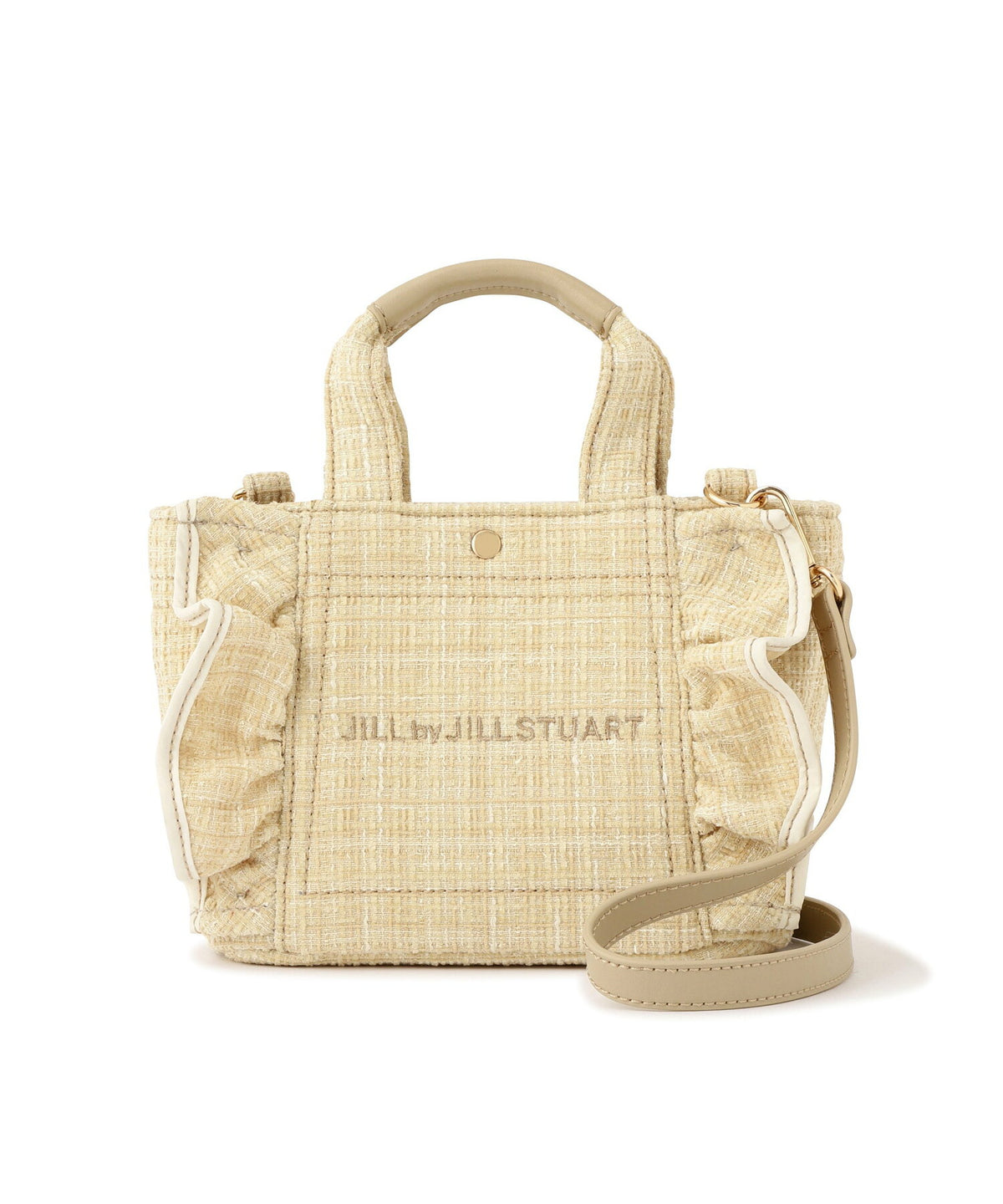[預訂款] [請先向客服查詢日本庫存] JILL by JILL STUART- 經典波浪荷葉邊小巧粗花呢迷你兩用手提包（全4色） SG0094