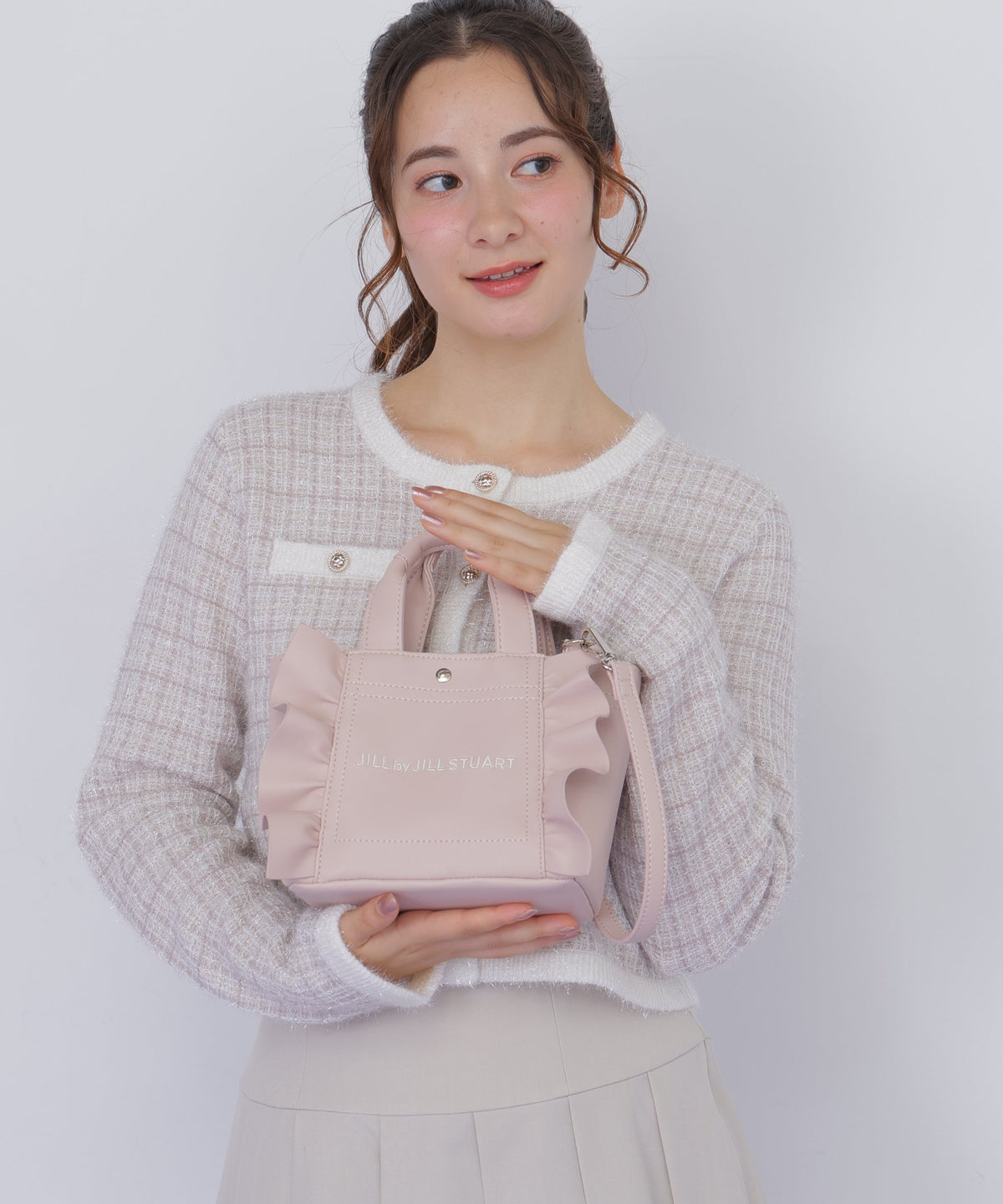 [預訂款] [請先向客服查詢日本庫存] JILL by JILL STUART- 高質感細荔枝紋經典荷葉邊迷你托特包（全3色） SG0102