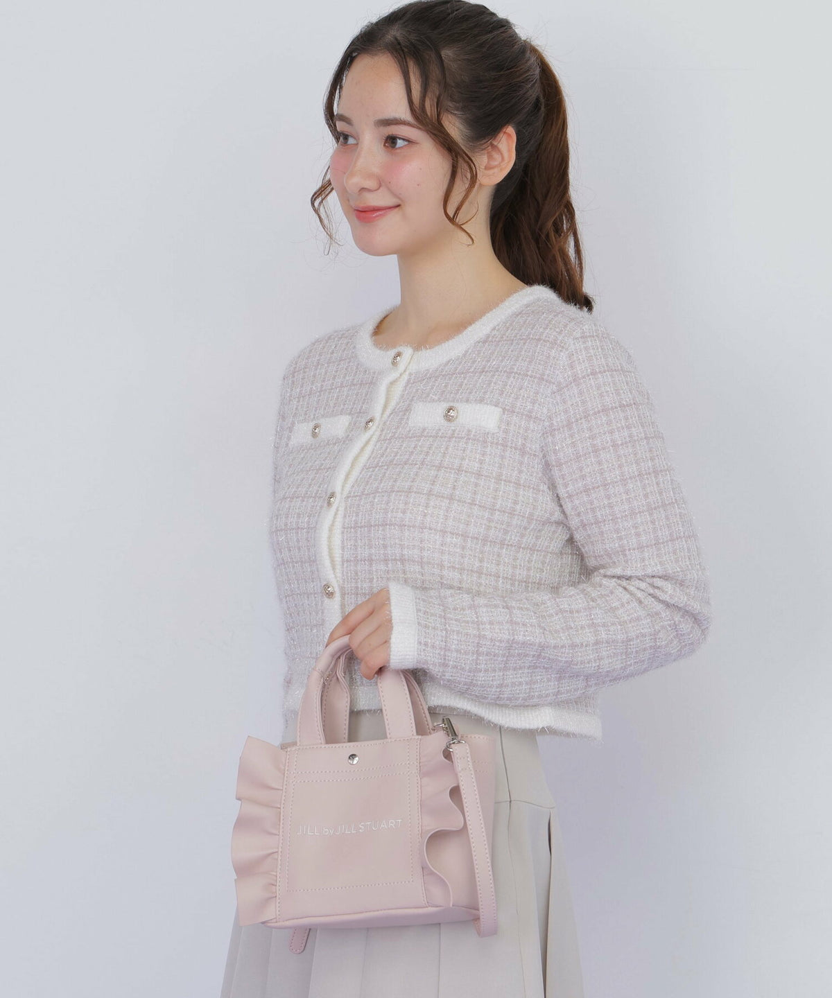 [預訂款] [請先向客服查詢日本庫存] JILL by JILL STUART- 高質感細荔枝紋經典荷葉邊迷你托特包（全3色） SG0102