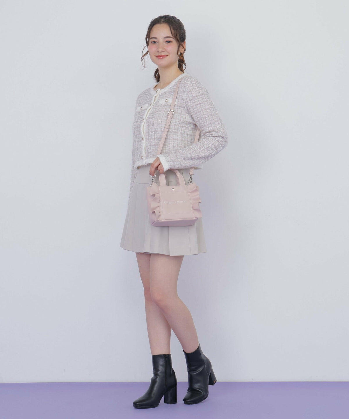 [預訂款] [請先向客服查詢日本庫存] JILL by JILL STUART- 高質感細荔枝紋經典荷葉邊迷你托特包（全3色） SG0102