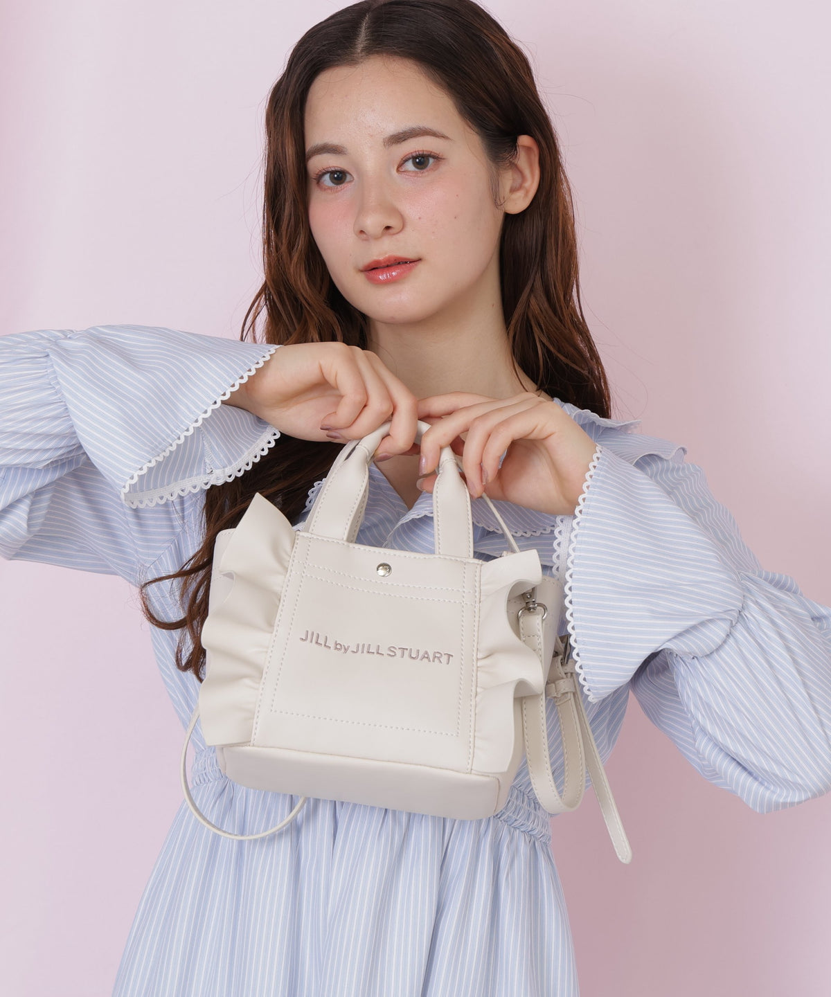 [預訂款] [請先向客服查詢日本庫存] JILL by JILL STUART- 高質感細荔枝紋經典荷葉邊迷你托特包（全3色） SG0102