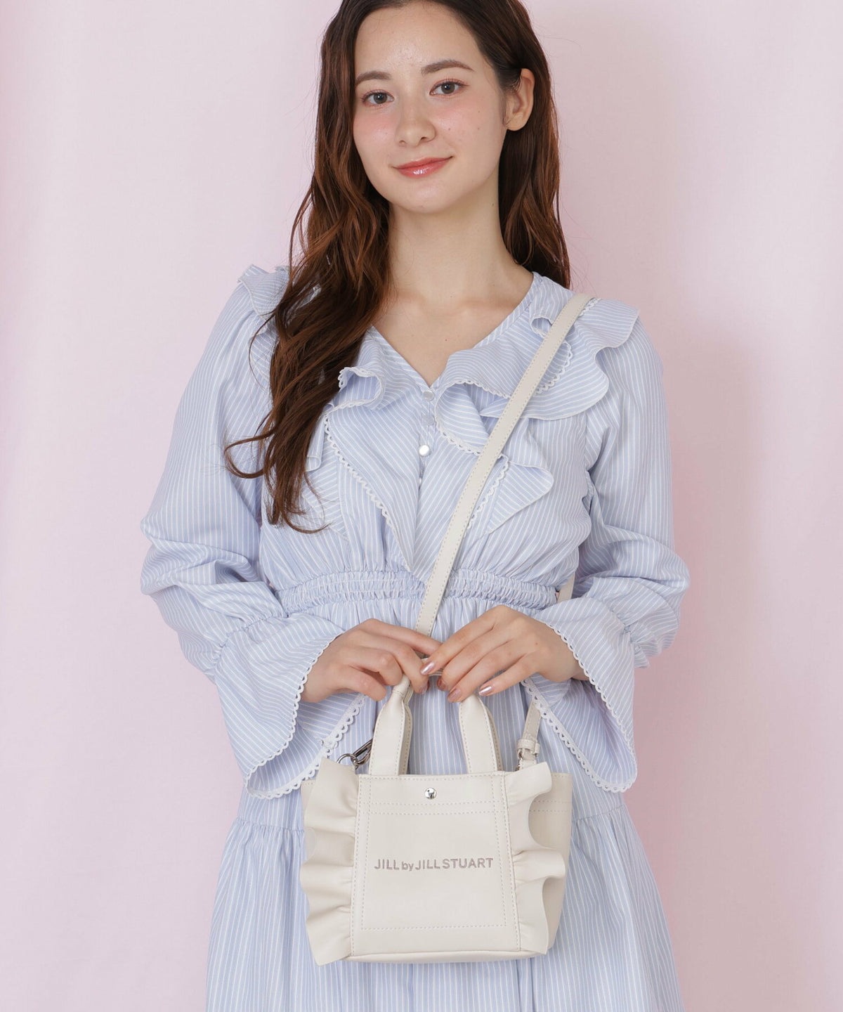 [預訂款] [請先向客服查詢日本庫存] JILL by JILL STUART- 高質感細荔枝紋經典荷葉邊迷你托特包（全3色） SG0102