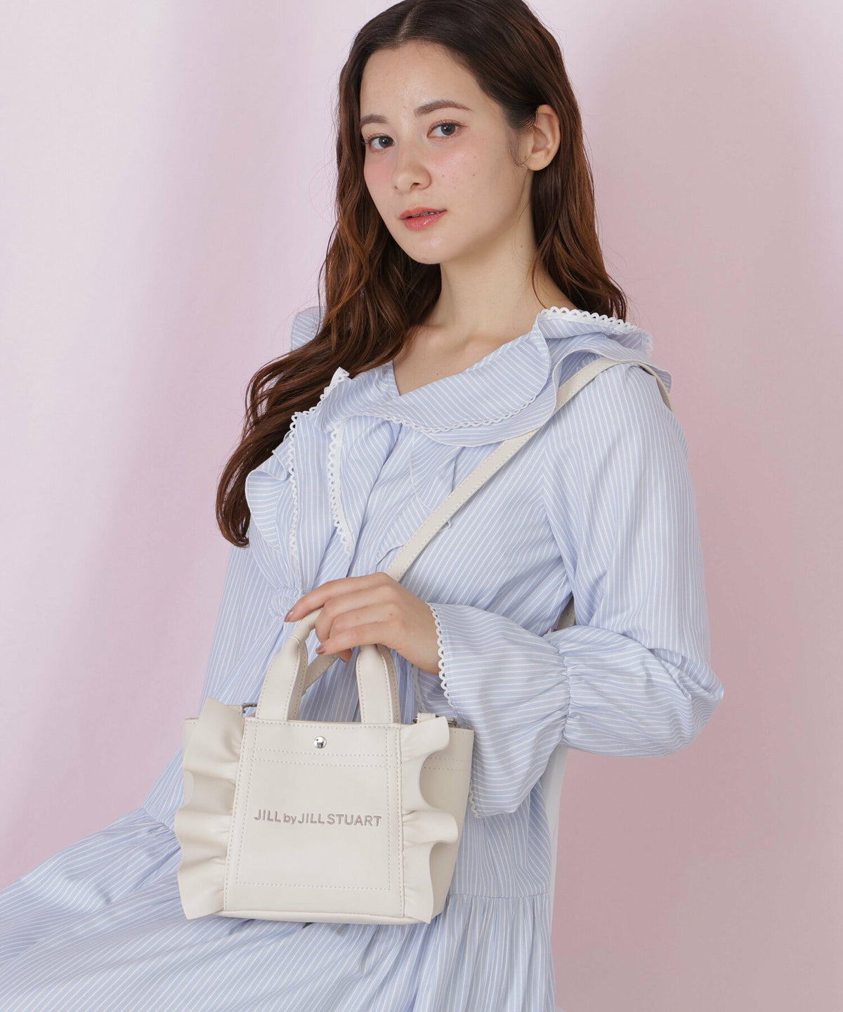 [預訂款] [請先向客服查詢日本庫存] JILL by JILL STUART- 高質感細荔枝紋經典荷葉邊迷你托特包（全3色） SG0102