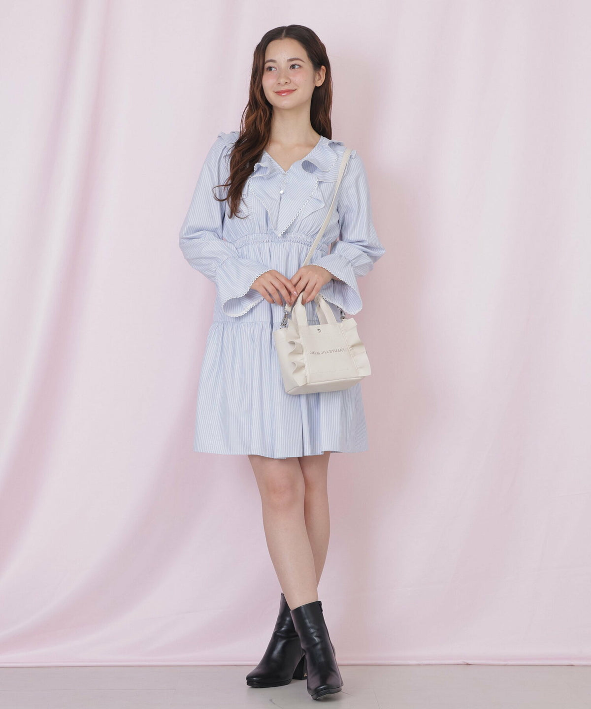 [預訂款] [請先向客服查詢日本庫存] JILL by JILL STUART- 高質感細荔枝紋經典荷葉邊迷你托特包（全3色） SG0102