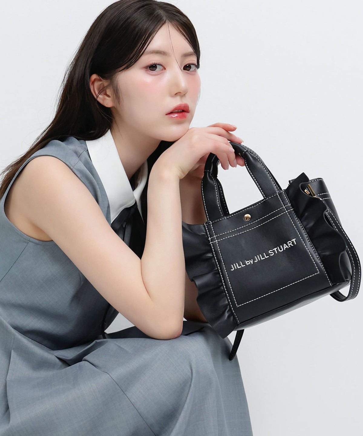 [預訂款] [請先向客服查詢日本庫存] JILL by JILL STUART- 高質感細荔枝紋經典荷葉邊迷你托特包（全3色） SG0102