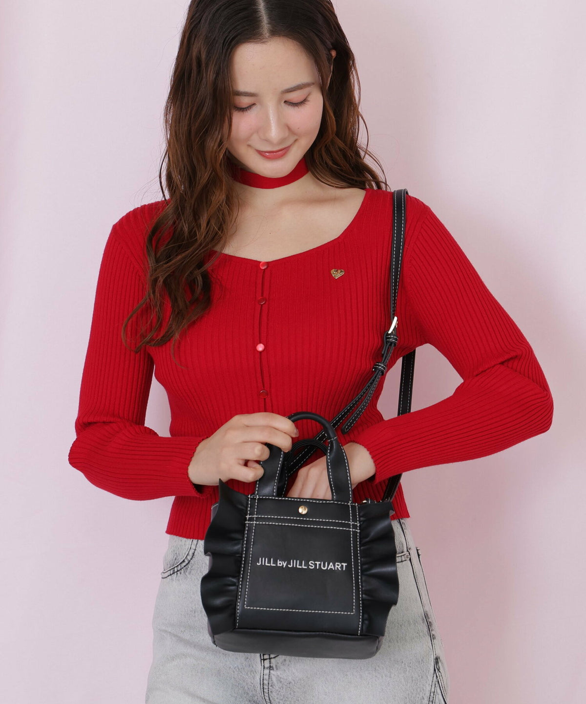 [預訂款] [請先向客服查詢日本庫存] JILL by JILL STUART- 高質感細荔枝紋經典荷葉邊迷你托特包（全3色） SG0102