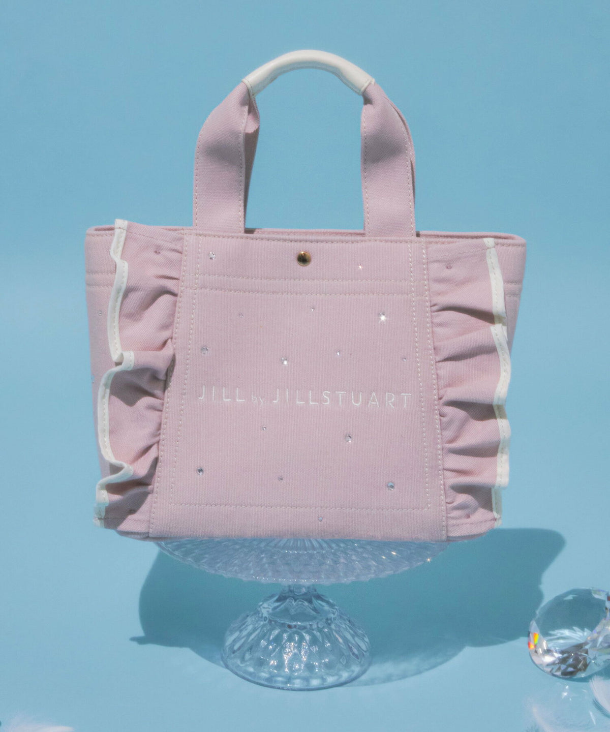 [預訂款] [請先向客服查詢日本庫存] JILL by JILL STUART- 耀眼寶石水鑽大體量波浪荷葉邊帆布兩用手提托特包（全3色） SG0097