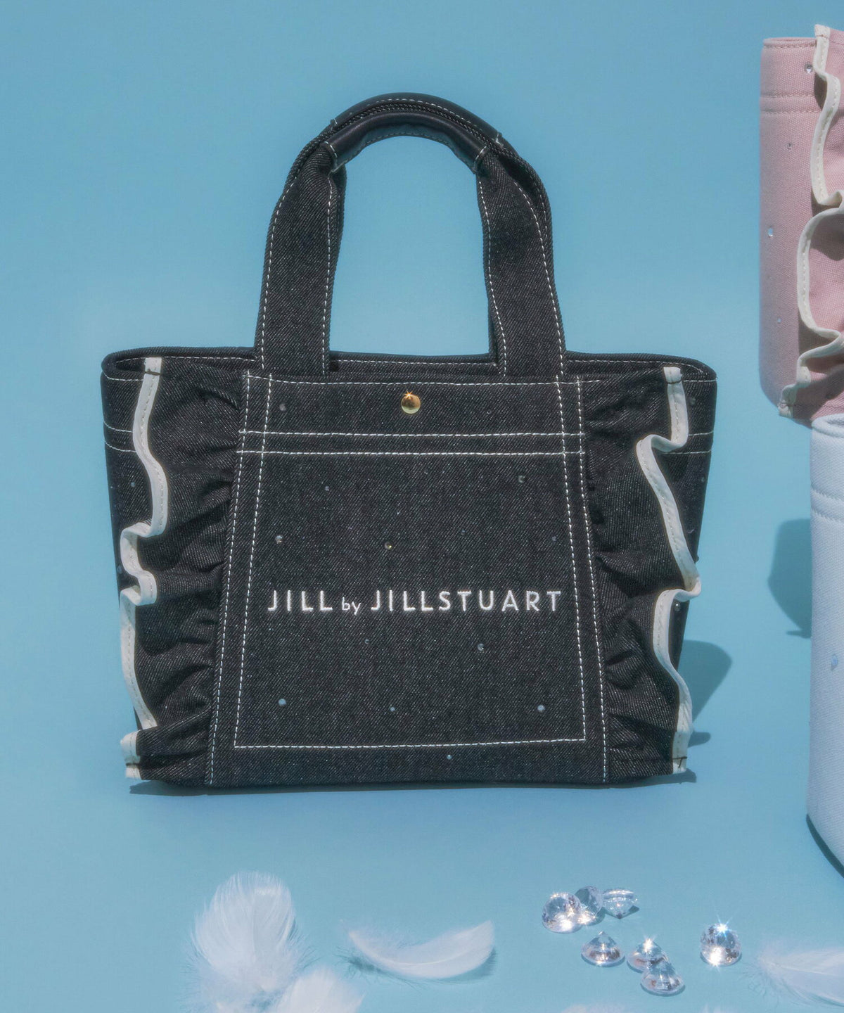 [預訂款] [請先向客服查詢日本庫存] JILL by JILL STUART- 耀眼寶石水鑽大體量波浪荷葉邊帆布兩用手提托特包（全3色） SG0097