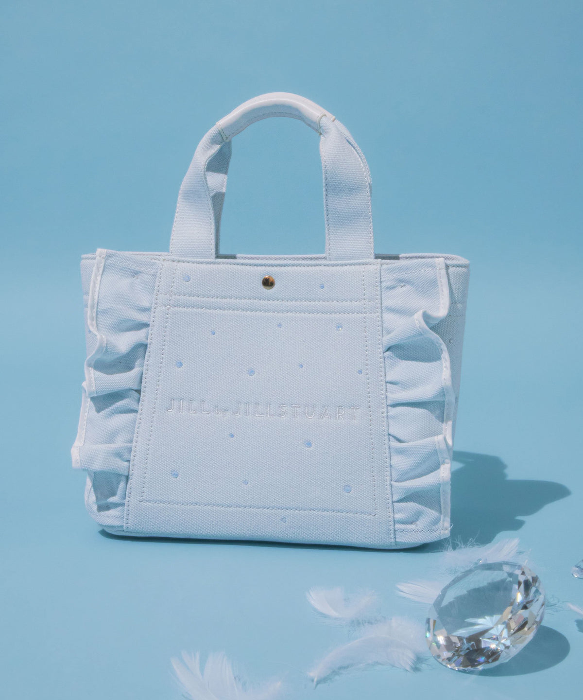 [預訂款] [請先向客服查詢日本庫存] JILL by JILL STUART- 耀眼寶石水鑽大體量波浪荷葉邊帆布兩用手提托特包（全3色） SG0097