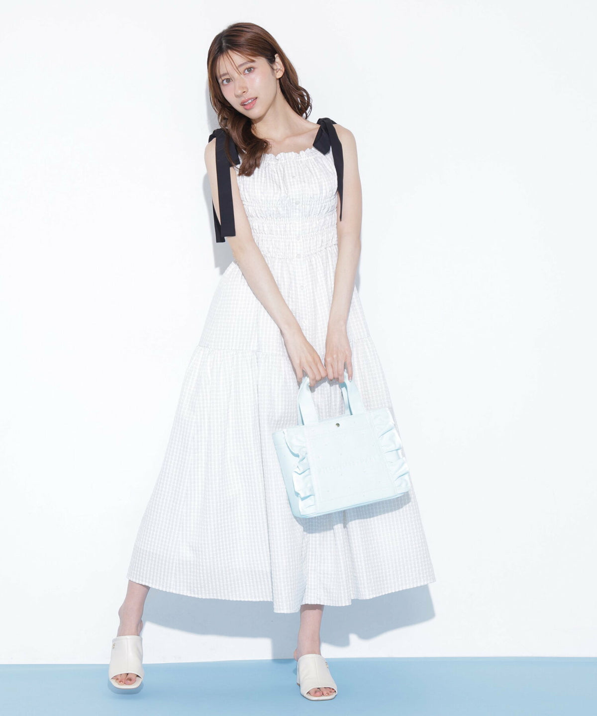 [預訂款] [請先向客服查詢日本庫存] JILL by JILL STUART- 耀眼寶石水鑽大體量波浪荷葉邊帆布兩用手提托特包（全3色） SG0097