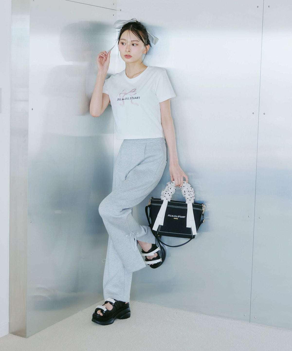 [預訂款] [請先向客服查詢日本庫存] JILL by JILL STUART- 多層次甜荷葉邊手提手柄輕巧尼龍/帆布托特包（全3色） SG0099