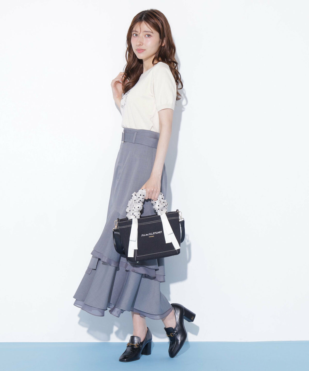 [預訂款] [請先向客服查詢日本庫存] JILL by JILL STUART- 多層次甜荷葉邊手提手柄輕巧尼龍/帆布托特包（全3色） SG0099