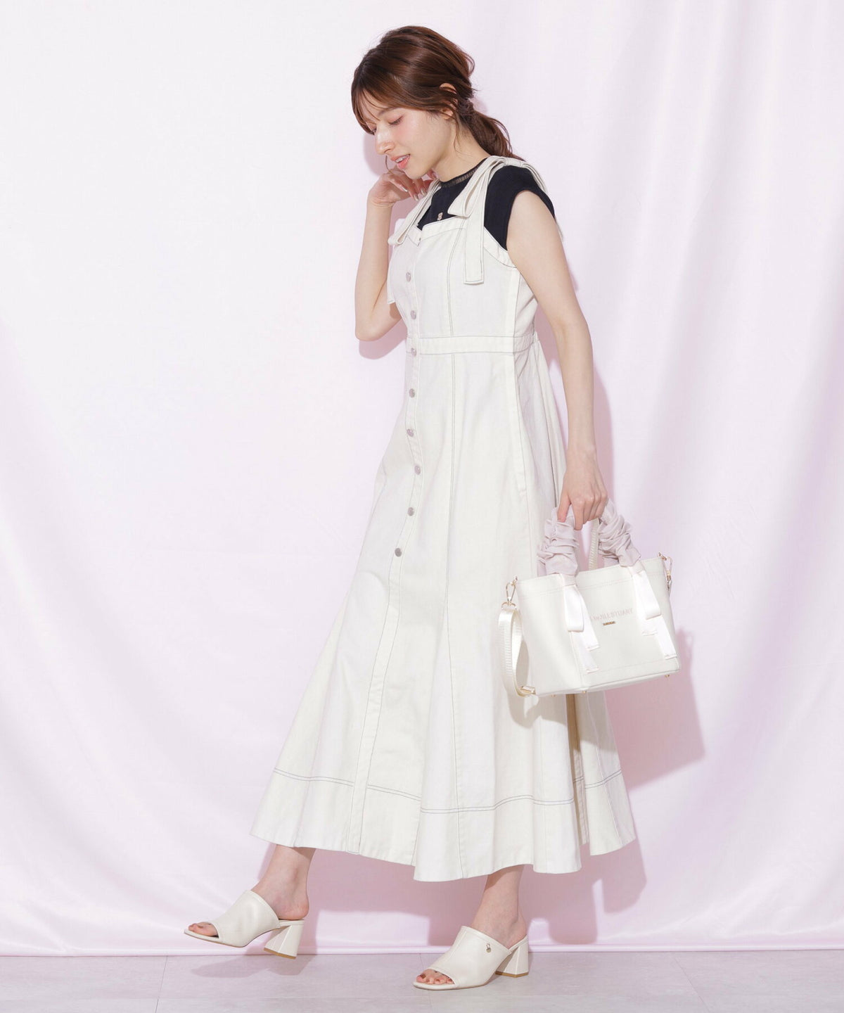 [預訂款] [請先向客服查詢日本庫存] JILL by JILL STUART- 多層次甜荷葉邊手提手柄輕巧尼龍/帆布托特包（全3色） SG0099