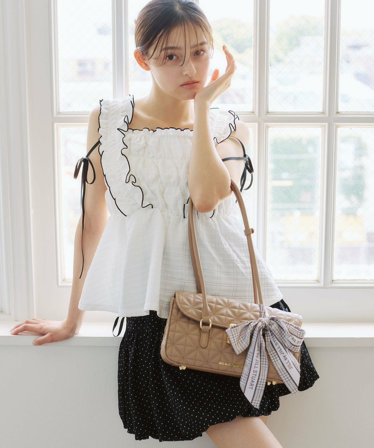 [預訂款] [請先向客服查詢日本庫存] JILL by JILL STUART- 絲巾優雅系帶輕奢菱格紋鋪棉澎澎腋下包（全3色） SG0096
