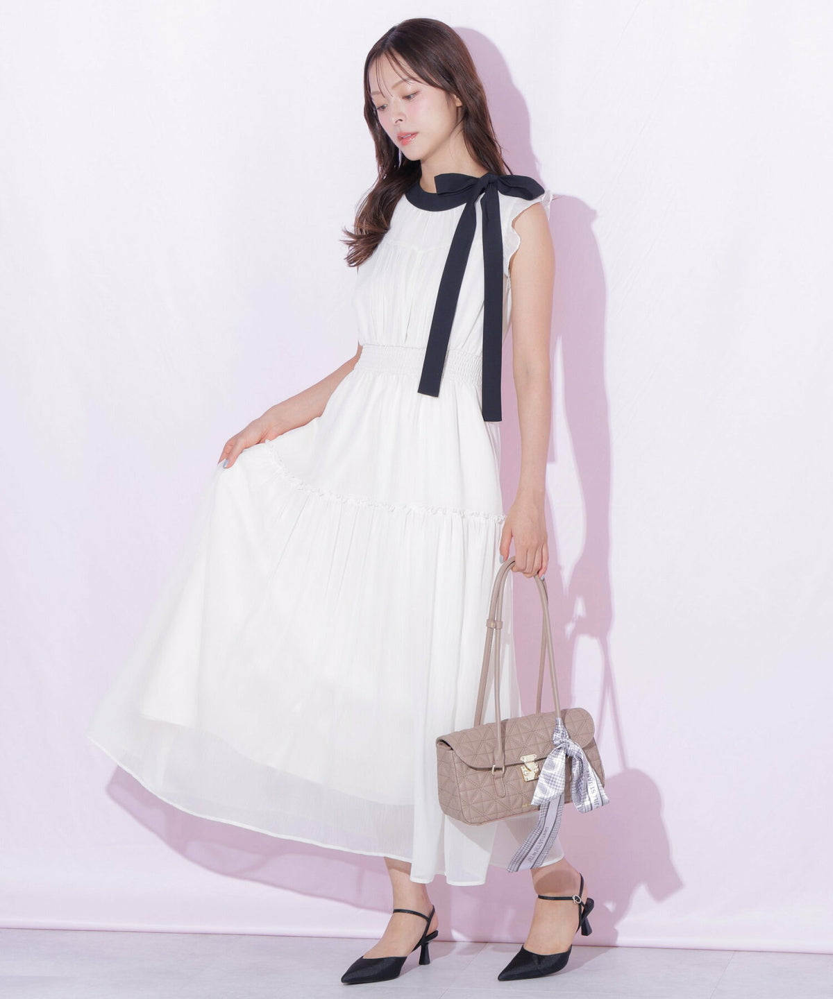 [預訂款] [請先向客服查詢日本庫存] JILL by JILL STUART- 絲巾優雅系帶輕奢菱格紋鋪棉澎澎腋下包（全3色） SG0096