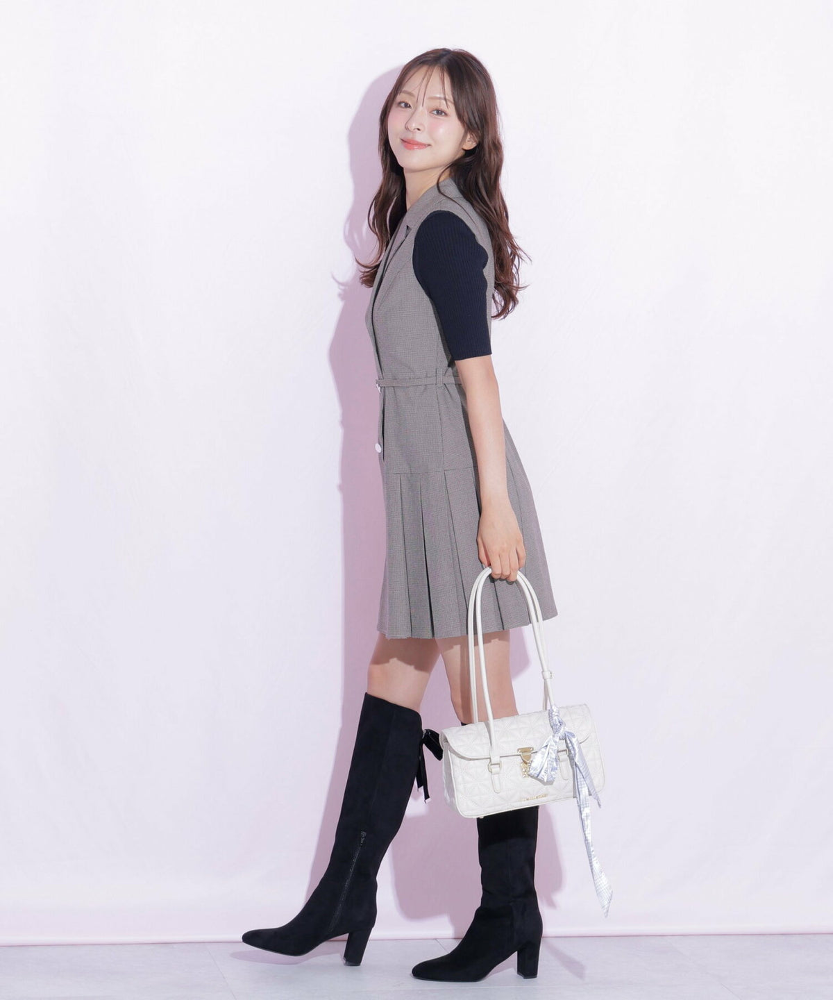 [預訂款] [請先向客服查詢日本庫存] JILL by JILL STUART- 絲巾優雅系帶輕奢菱格紋鋪棉澎澎腋下包（全3色） SG0096