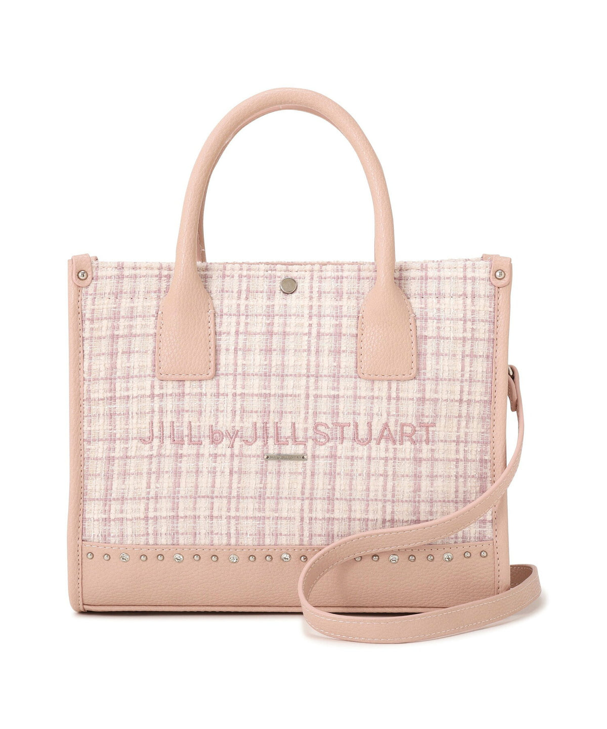 [預訂款] [請先向客服查詢日本庫存] JILL by JILL STUART- 精緻華麗閃耀水鑽撞色粗花呢雙肩帶托特包（全4色） SG0092