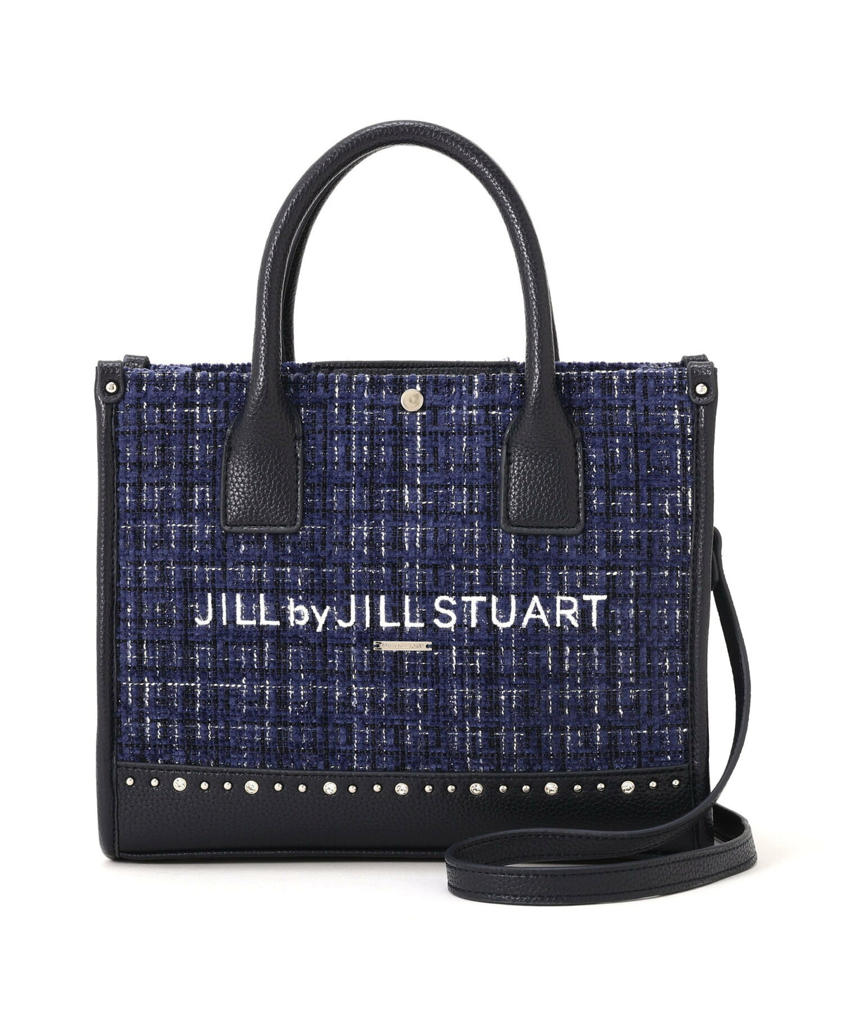 [預訂款] [請先向客服查詢日本庫存] JILL by JILL STUART- 精緻華麗閃耀水鑽撞色粗花呢雙肩帶托特包（全4色） SG0092