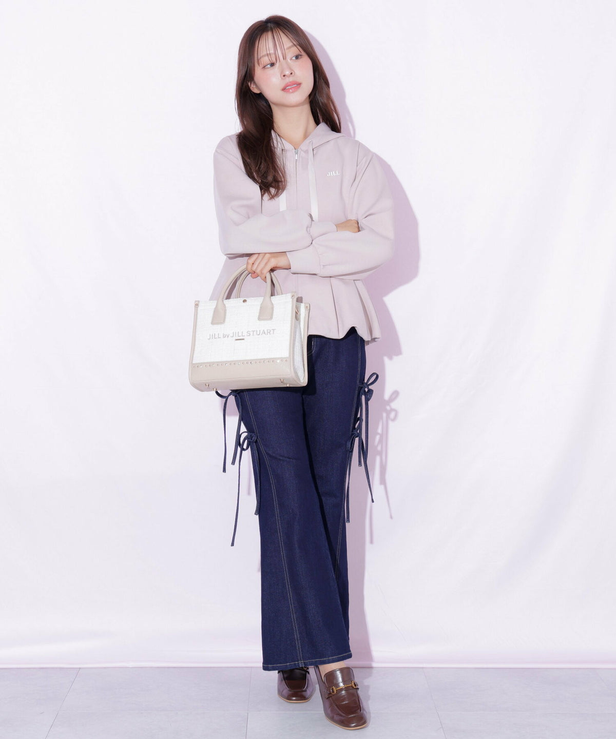 [預訂款] [請先向客服查詢日本庫存] JILL by JILL STUART- 精緻華麗閃耀水鑽撞色粗花呢雙肩帶托特包（全4色） SG0092