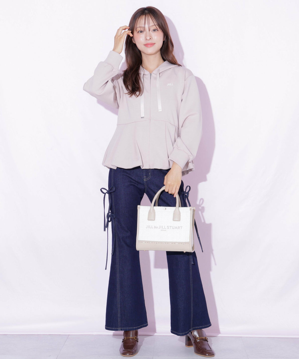[預訂款] [請先向客服查詢日本庫存] JILL by JILL STUART- 精緻華麗閃耀水鑽撞色粗花呢雙肩帶托特包（全4色） SG0092