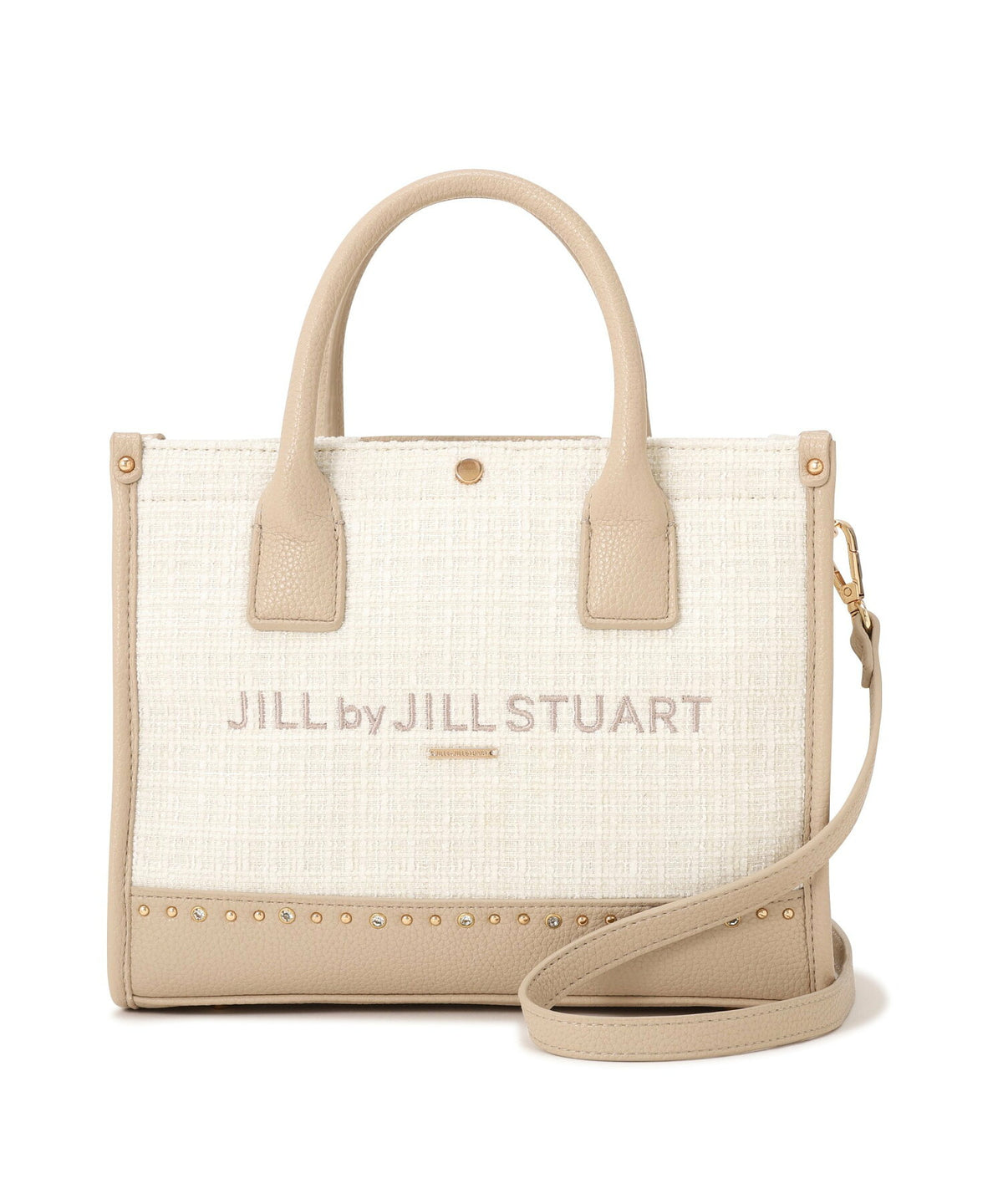 [預訂款] [請先向客服查詢日本庫存] JILL by JILL STUART- 精緻華麗閃耀水鑽撞色粗花呢雙肩帶托特包（全4色） SG0092