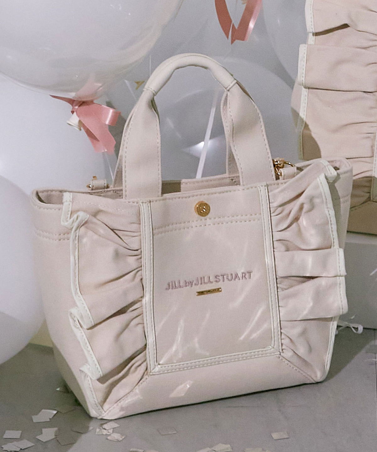 [預訂款] [請先向客服查詢日本庫存] JILL by JILL STUART- 立體框架結構大人感抓褶荷葉邊兩用手提包(小號)（全4色） SG0095