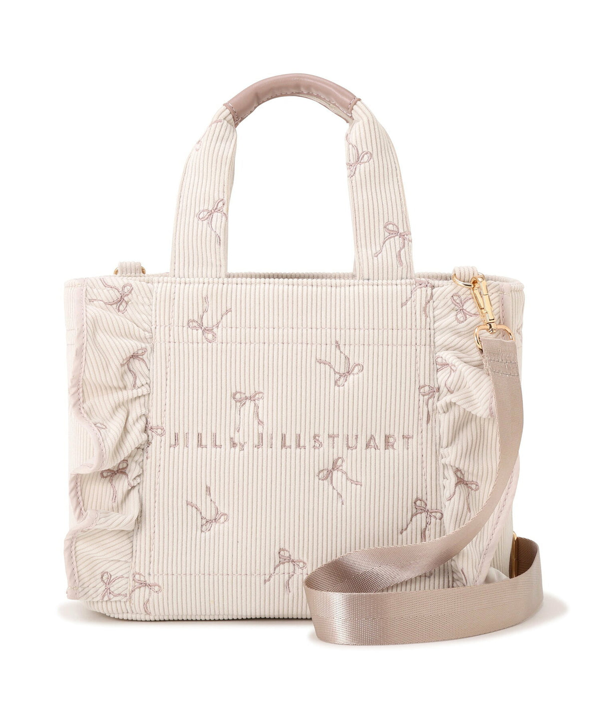 [預訂款] [請先向客服查詢日本庫存] JILL by JILL STUART- 奢華手工立體字母蝴蝶結刺繡波浪邊兩用手提包（全2色） SG0100