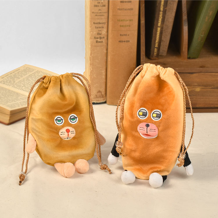 [現貨] パンどろぼう麵包小偷-假麵包小偷毛絨抽繩袋 SBB0144