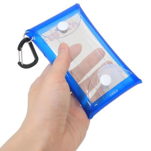 [現貨] パンどろぼう麵包小偷- 透明圖案PVC收納包附登山扣- BLUE SBB0147