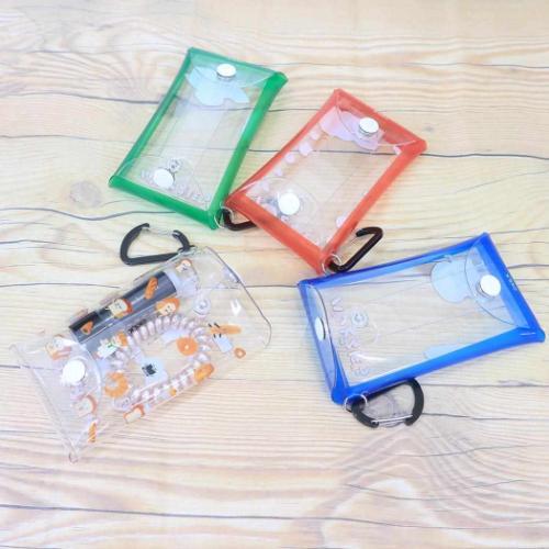 [現貨] パンどろぼう麵包小偷- 透明圖案PVC收納包附登山扣- BLUE SBB0147