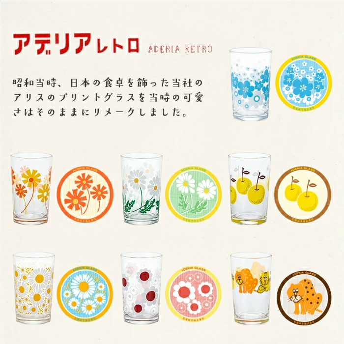 [In Stock] Showa Era Retro Floral Pattern Glass (200ml) SH0016 