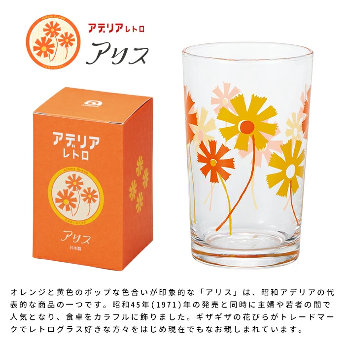 [In Stock] Showa Era Retro Floral Pattern Glass (200ml) SH0016 