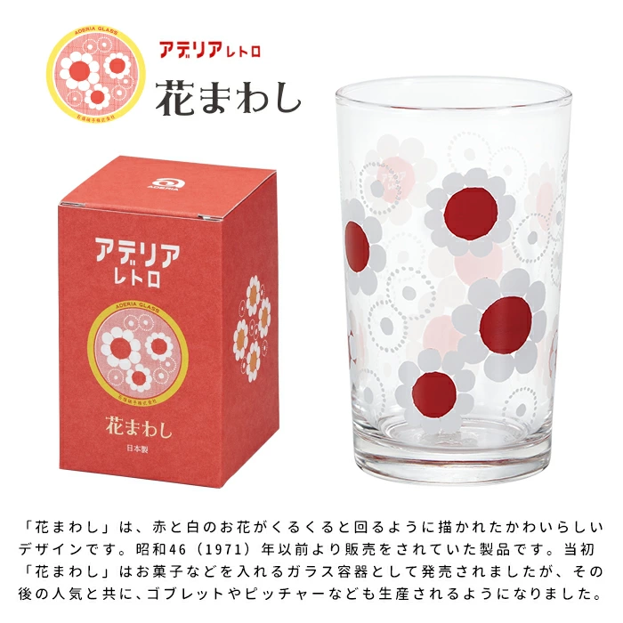 [In Stock] Showa Era Retro Floral Pattern Glass (200ml) SH0016 