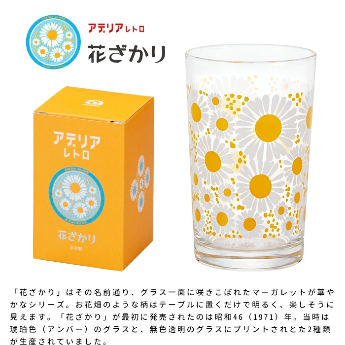 [In Stock] Showa Era Retro Floral Pattern Glass (200ml) SH0016 