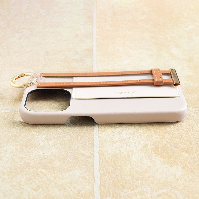 [Pre-order Item] Faux leather phone case with anti-slip wristband and card slot design, also suitable for hanging lanyard (2 styles available, compatible with iPhone 12/12 Pro and iPhone 13/13 Pro) SH0054