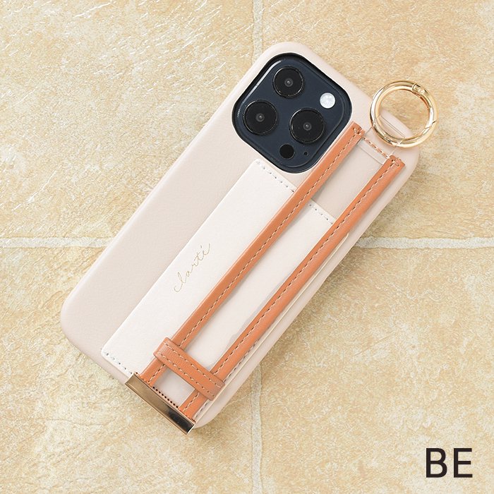 [Pre-order Item] Faux leather phone case with anti-slip wristband and card slot design, also suitable for hanging lanyard (2 styles available, compatible with iPhone 12/12 Pro and iPhone 13/13 Pro) SH0054