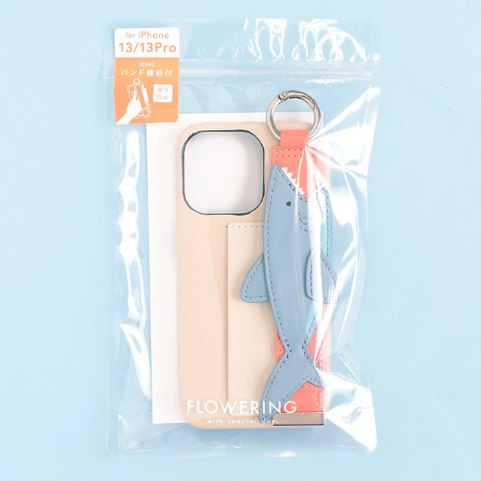 [Pre-order Item] Faux leather crocodile/shark pattern iPhone case with anti-slip wristband and clip design, also suitable for hanging rope (2 styles available, compatible with iPhone 12/12 Pro and iPhone 13/13 Pro) SH0046