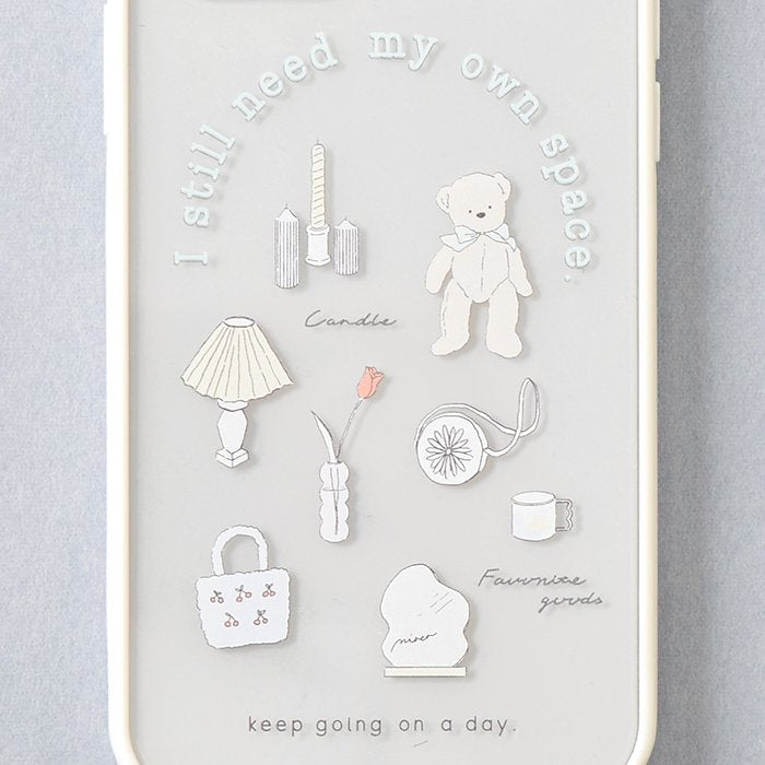 [Pre-order Item] Cute Bear Pattern Transparent iPhone Case (2 designs available, compatible with iPhone 12/12 Pro) SH0050