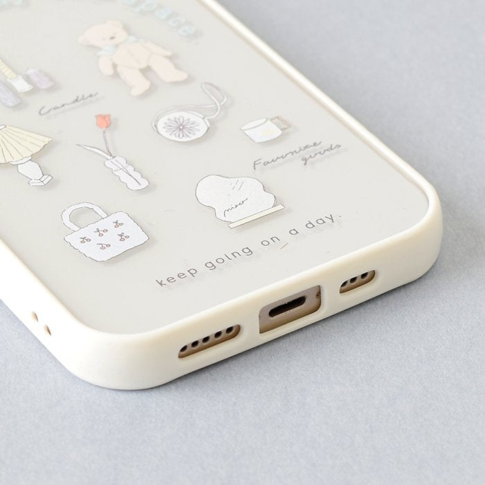 [Pre-order Item] Cute Bear Pattern Transparent iPhone Case (2 designs available, compatible with iPhone 12/12 Pro) SH0050