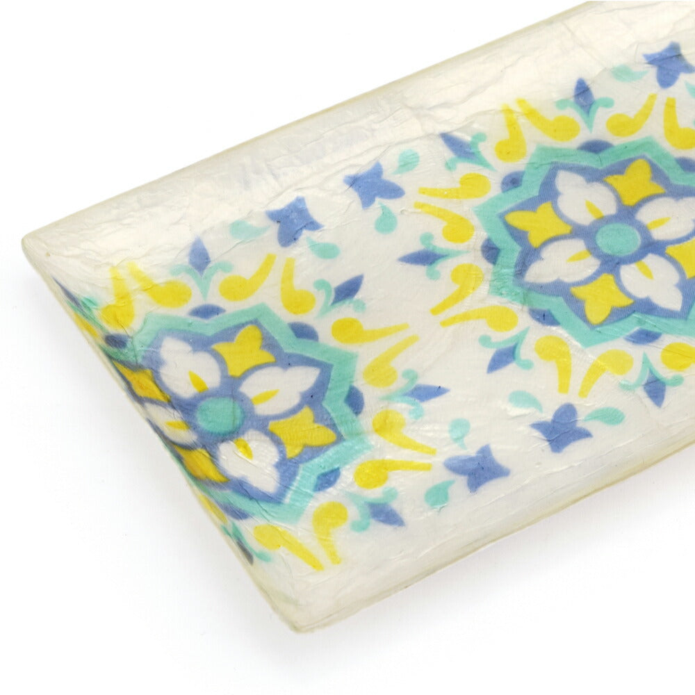 [In Stock] 100% Handmade ✦Capiz Shell Series ✦Blue-Green Pattern Rectangular Small Dish SH0029