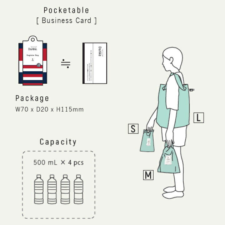 ［現貨] 日本設計-抗菌防臭極袖珍時尚環保袋（3色）SG0018