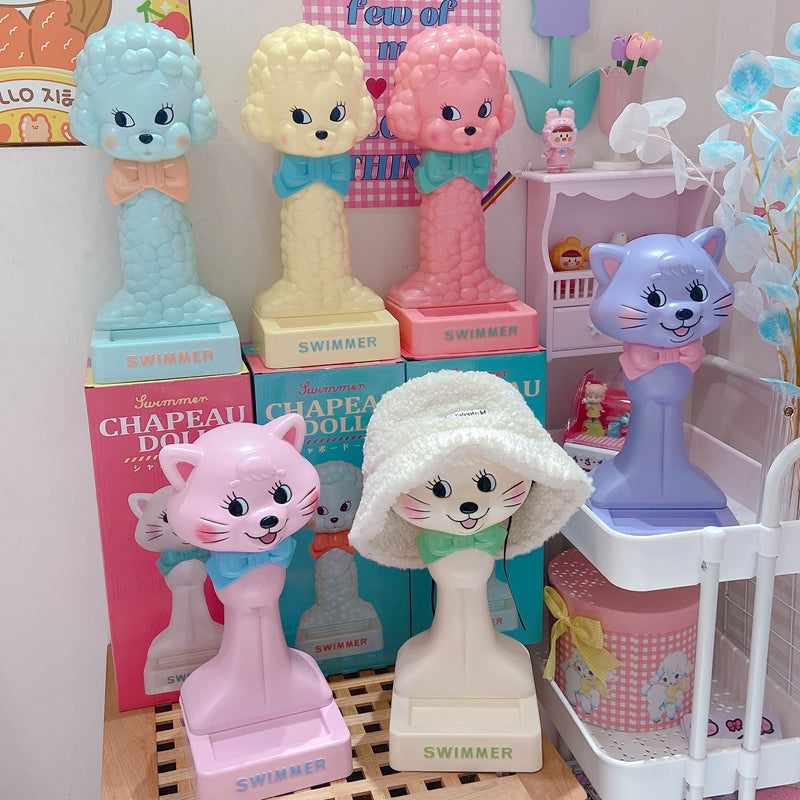 [Pre-order Item] Retro Style Cat/Poodle Hairstyle - Hat/Wig + Accessory Stand (2 styles, 3 colors each) SH0042