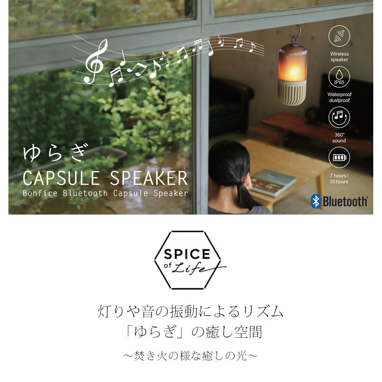 [Pre-order Item] Waterproof, dustproof, campfire-inspired LED light with Bluetooth omnidirectional speaker (all 3 colors) SH0035