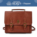 [預訂款] FANTASTIC BEASTS X FLAPPER聯乘- 3Way(手提包X單肩包X背囊) Newt紐特個人圖案復古三用包 SHP0014